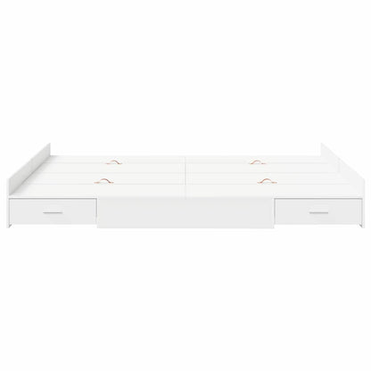 vidaXL Storage Bed Frame with Door White 160 x 200 cm Engineered Wood 5