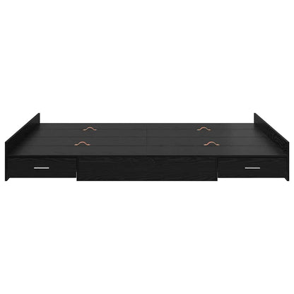 vidaXL Storage Bed Frame Black Oak 150 x 200 cm Engineered Wood 5