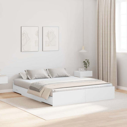 vidaXL Storage Bed Frame with Door White 140 x 200 cm Engineered Wood 1