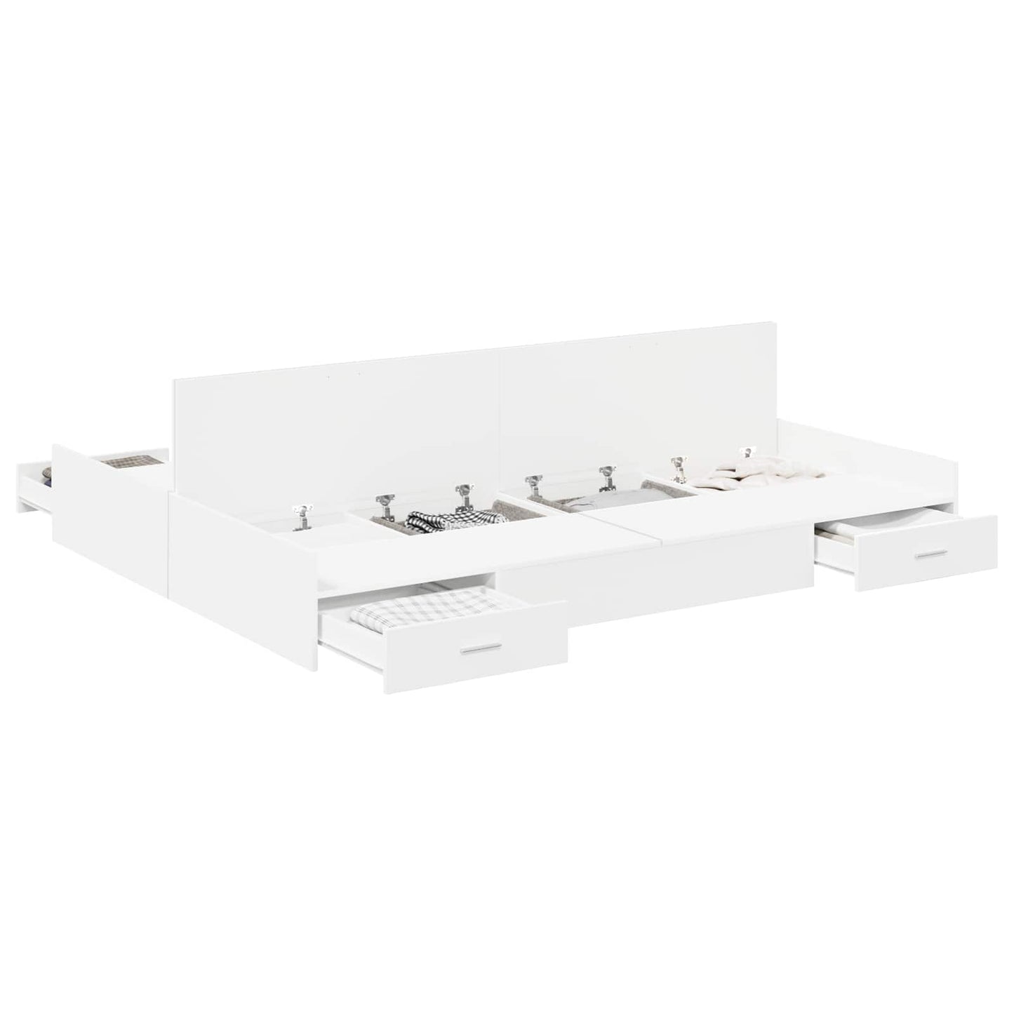 vidaXL Storage Bed Frame with Door White 140 x 200 cm Engineered Wood 2
