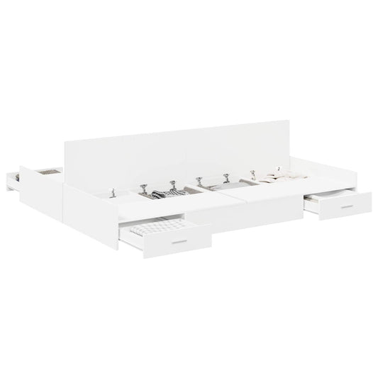 vidaXL Storage Bed Frame with Door White 140 x 200 cm Engineered Wood 2