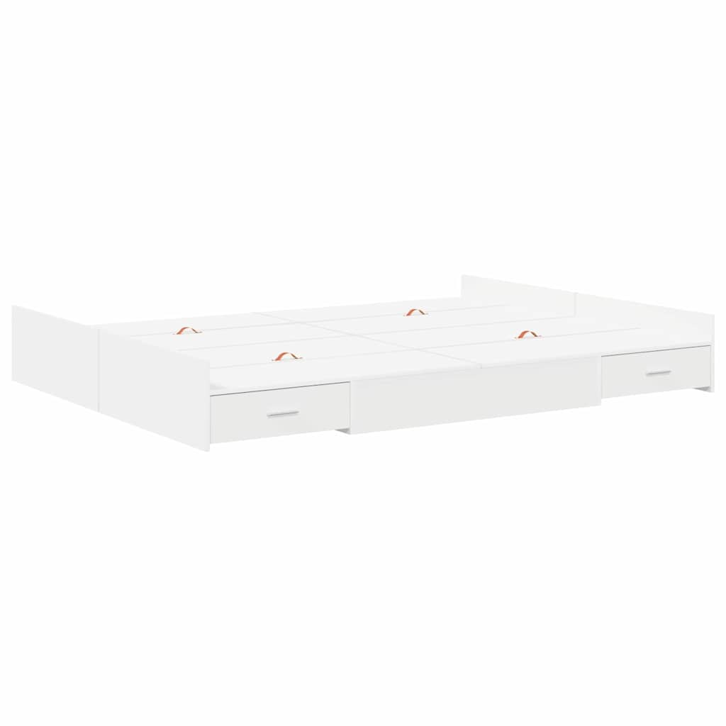 vidaXL Storage Bed Frame with Door White 140 x 200 cm Engineered Wood 4