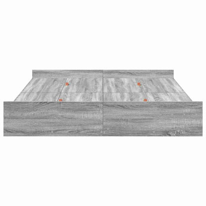 vidaXL Storage Bed Frame Grey Sonoma 140 x 200 cm Engineered Wood 6