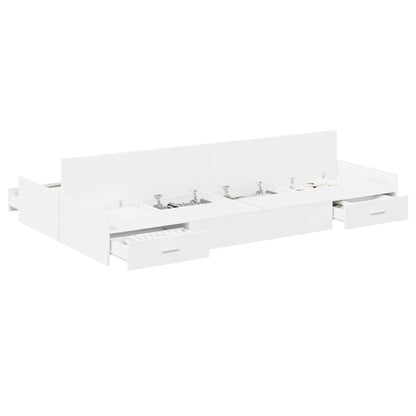 vidaXL Storage Bed Frame with Door White 120 x 200 cm Engineered Wood 2