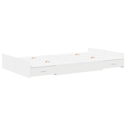 vidaXL Storage Bed Frame with Door White 120 x 200 cm Engineered Wood 4