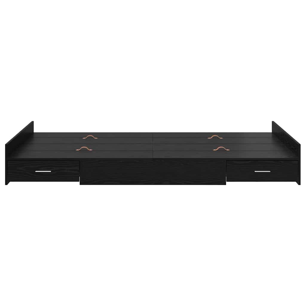 vidaXL Storage Bed Frame Black Oak 120 x 200 cm Engineered Wood 5