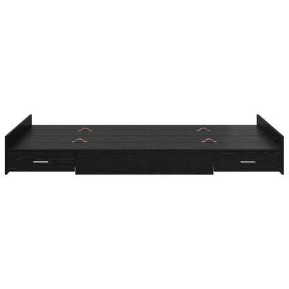vidaXL Storage Bed Frame Black Oak 120 x 200 cm Engineered Wood 5