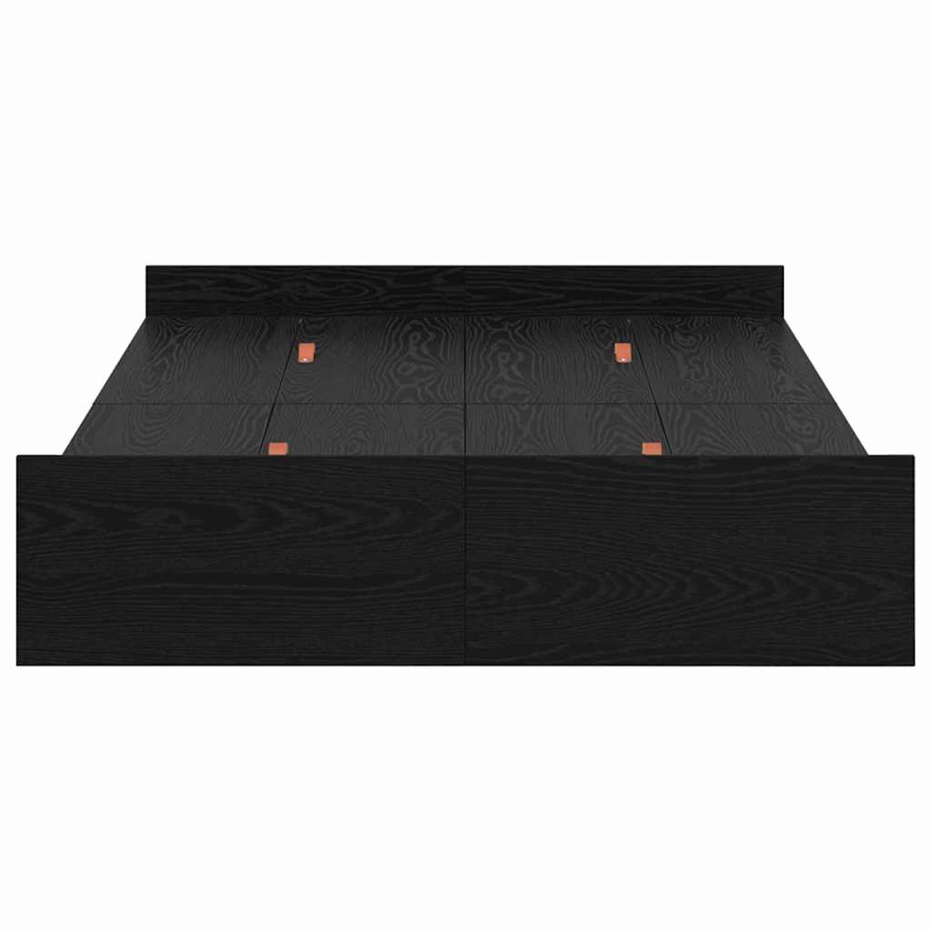 vidaXL Storage Bed Frame Black Oak 120 x 200 cm Engineered Wood 6