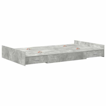 vidaXL Storage Bed Frame Concrete Grey 120 x 200 cm Engineered Wood 4