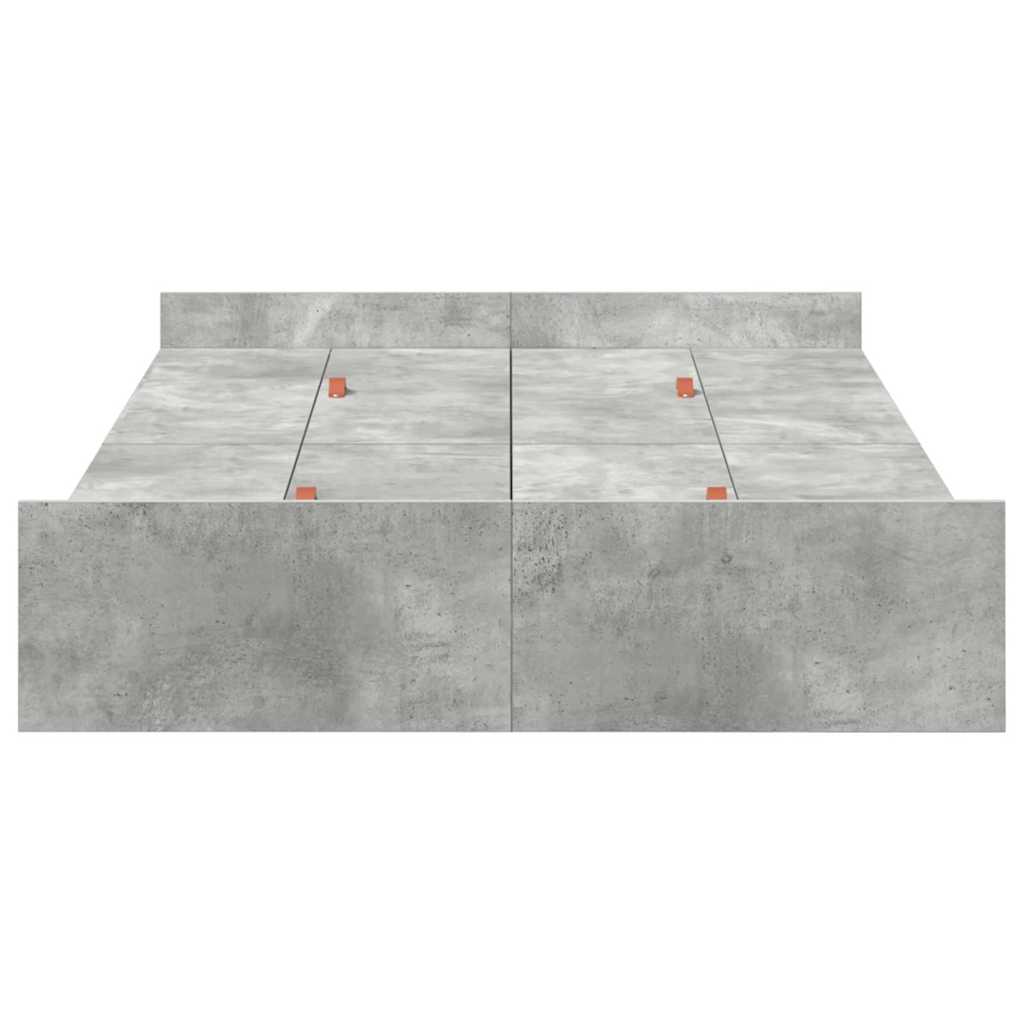vidaXL Storage Bed Frame Concrete Grey 120 x 200 cm Engineered Wood 6
