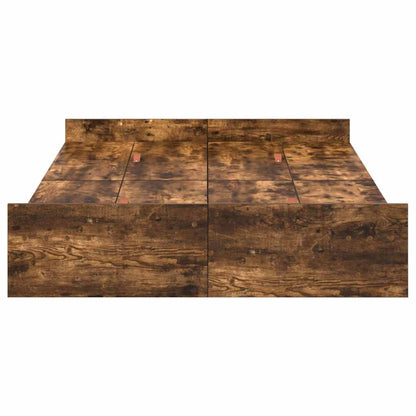 vidaXL Storage Bed Frame Smoked Oak 120 x 200 cm Engineered Wood 6