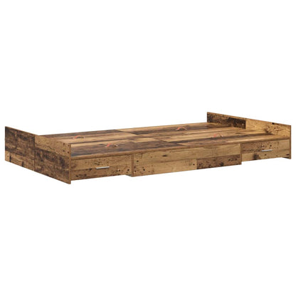 vidaXL Storage Bed Frame Old Wood 120 x 200 cm Engineered Wood 4
