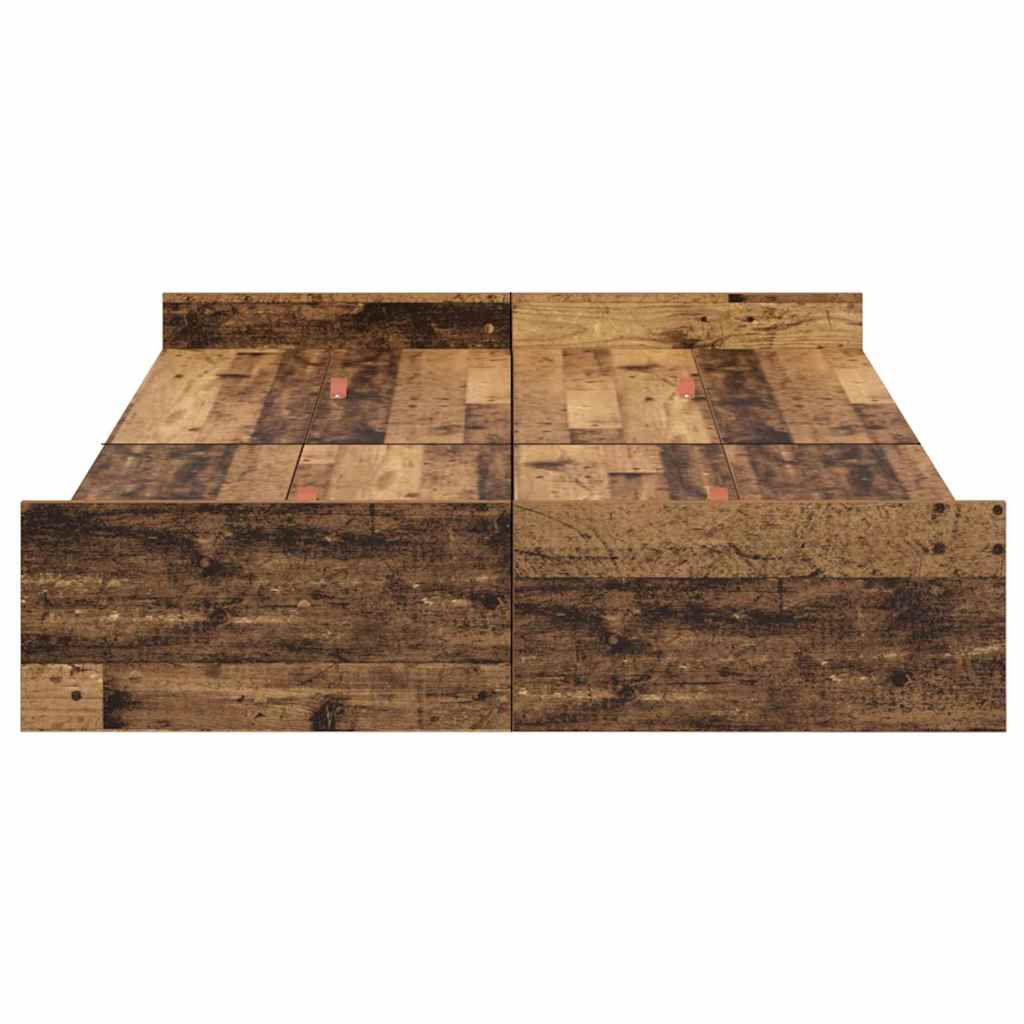 vidaXL Storage Bed Frame Old Wood 120 x 200 cm Engineered Wood 6