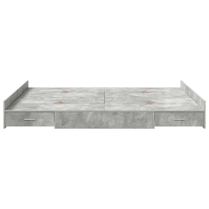 vidaXL Storage Bed Frame Concrete Grey 135 x 190 cm Engineered Wood 5