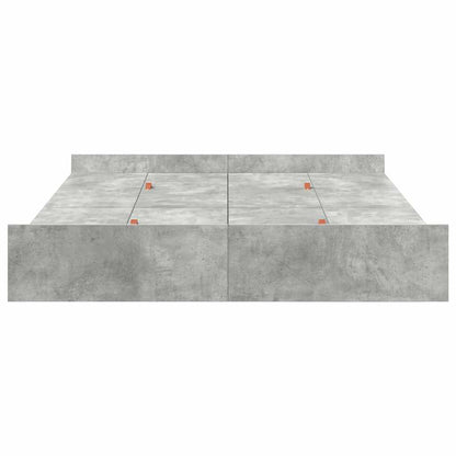 vidaXL Storage Bed Frame Concrete Grey 135 x 190 cm Engineered Wood 6