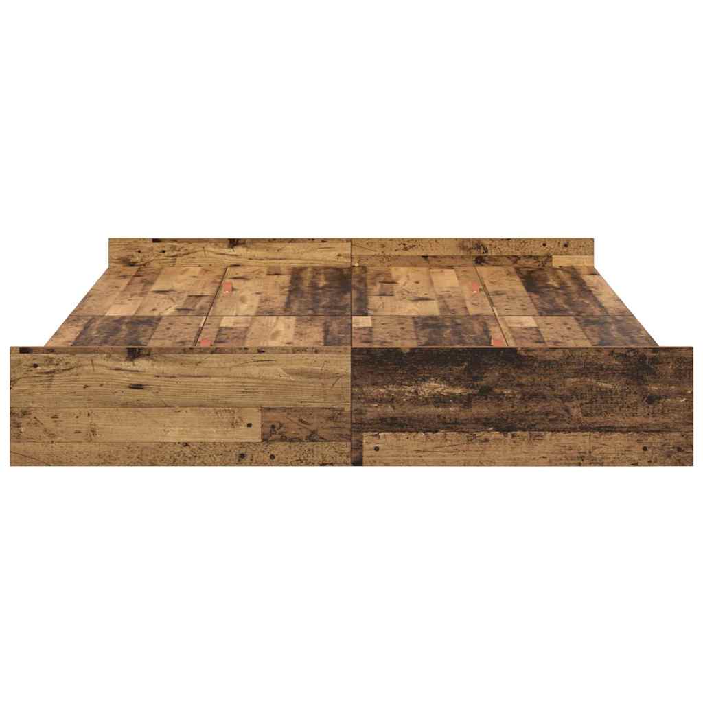 vidaXL Storage Bed Frame Old Wood 135 x 190 cm Engineered Wood 6