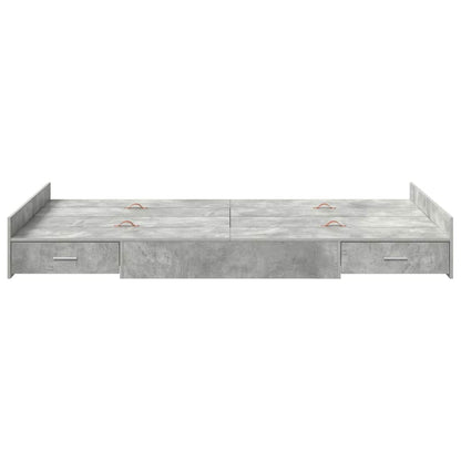vidaXL Storage Bed Frame Concrete Grey 120 x 190 cm Engineered Wood 5