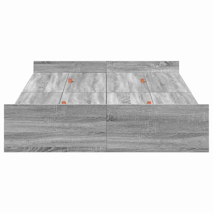 vidaXL Storage Bed Frame Grey Sonoma 120 x 190 cm Engineered Wood 6