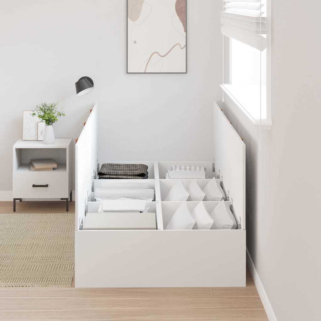 vidaXL Storage Bed Frame with Door White 80 x 200 cm Engineered Wood 3