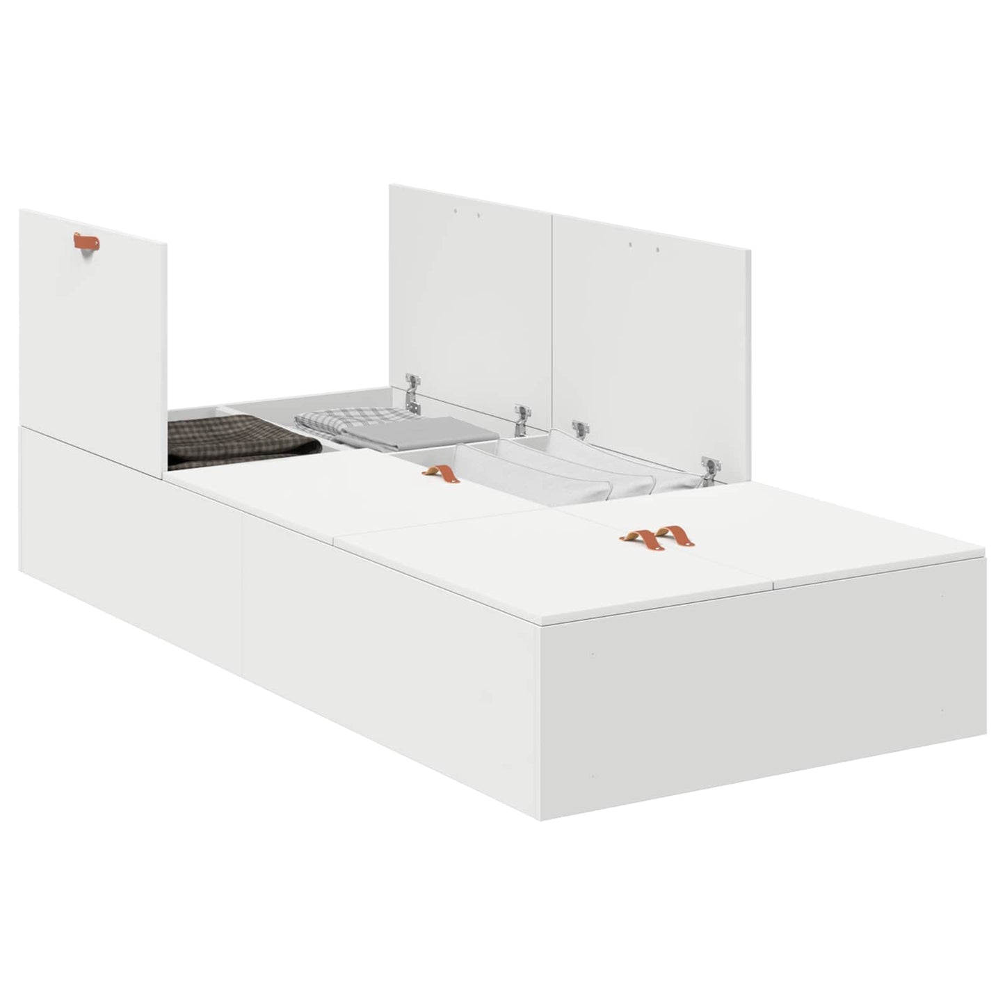 vidaXL Storage Bed Frame with Door White 80 x 200 cm Engineered Wood 2