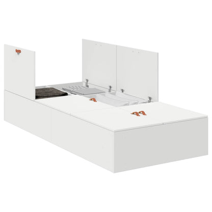 vidaXL Storage Bed Frame with Door White 80 x 200 cm Engineered Wood 2