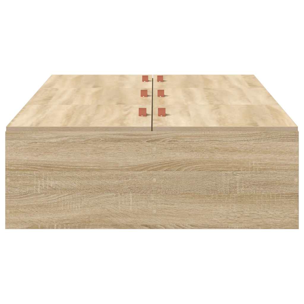vidaXL Storage Bed Frame Sonoma Oak 100 x 200 cm Engineered Wood 6
