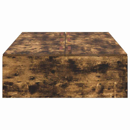 vidaXL Storage Bed Frame Smoked Oak 100 x 200 cm Engineered Wood 6