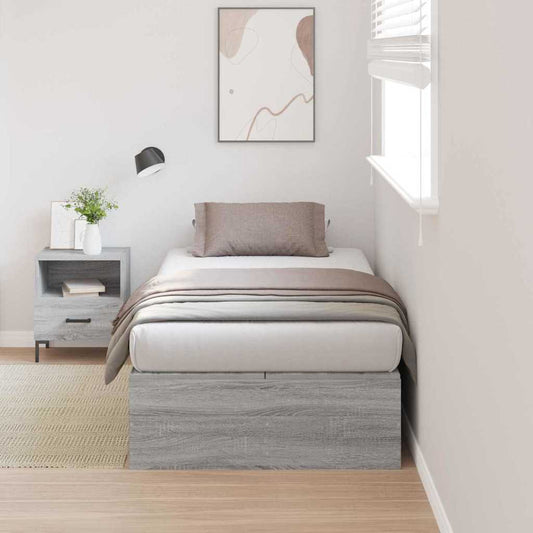 Storage Bed Frame Engineered Wood Length 200 cm Grey sonoma 100 cm