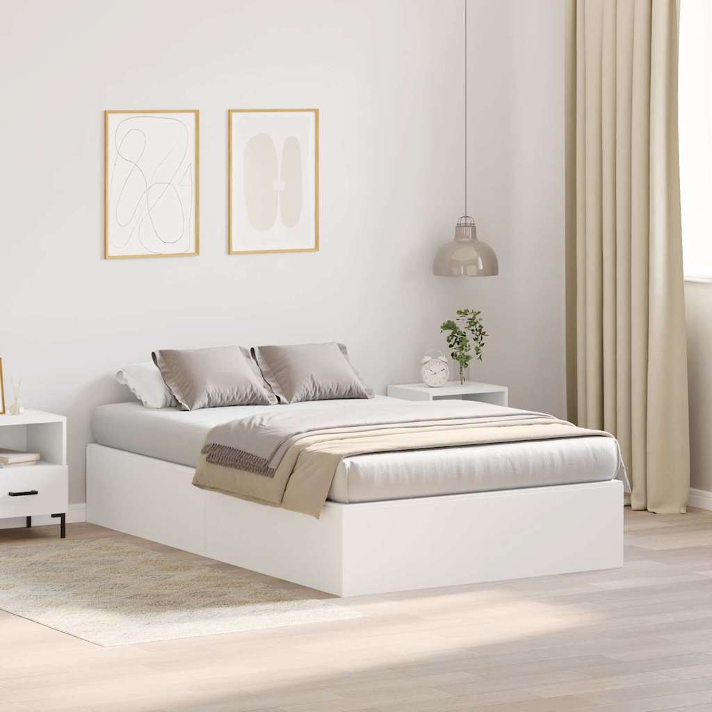 vidaXL Storage Bed Frame with Door White 120 x 200 cm Engineered Wood 1