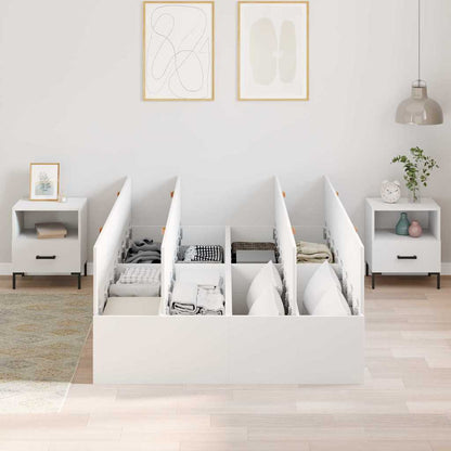 vidaXL Storage Bed Frame with Door White 120 x 200 cm Engineered Wood 3