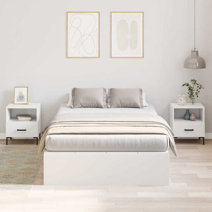 vidaXL Storage Bed Frame with Door White 120 x 200 cm Engineered Wood 4