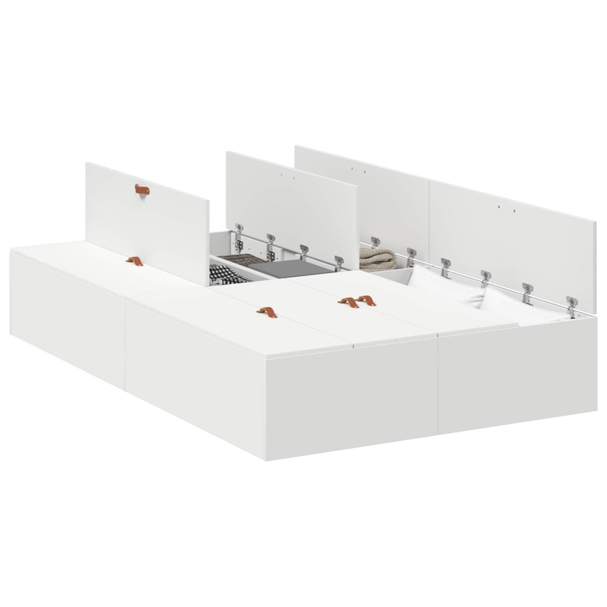 vidaXL Storage Bed Frame with Door White 120 x 200 cm Engineered Wood 2