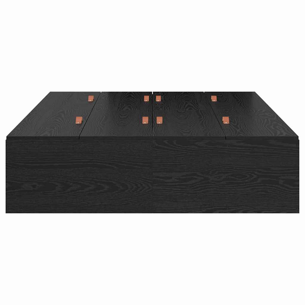 vidaXL Storage Bed Frame Black Oak 120 x 200 cm Engineered Wood 6