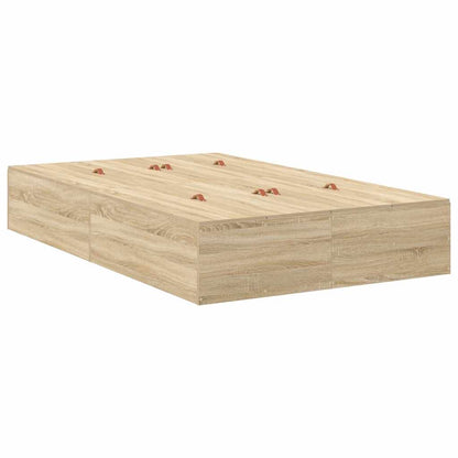 vidaXL Storage Bed Frame Sonoma Oak 120 x 200 cm Engineered Wood 5
