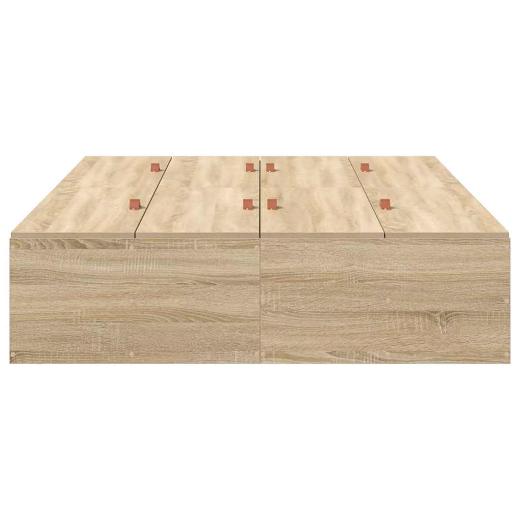 vidaXL Storage Bed Frame Sonoma Oak 120 x 200 cm Engineered Wood 6