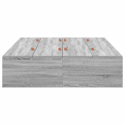 vidaXL Storage Bed Frame Grey Sonoma 120 x 200 cm Engineered Wood 6