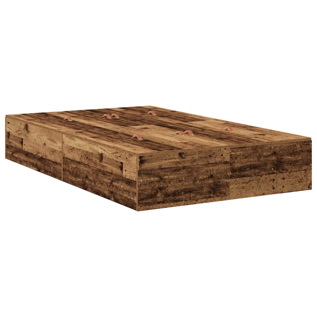 vidaXL Storage Bed Frame Old Wood 120 x 200 cm Engineered Wood 5