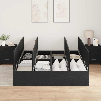 vidaXL Storage Bed Frame Black Oak 140 x 200 cm Engineered Wood 3