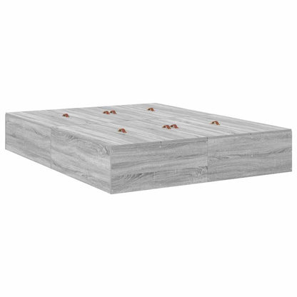 vidaXL Storage Bed Frame Grey Sonoma 140 x 200 cm Engineered Wood 5