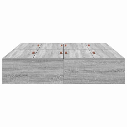 vidaXL Storage Bed Frame Grey Sonoma 140 x 200 cm Engineered Wood 6