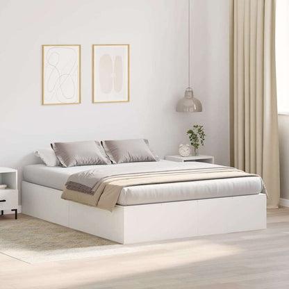 vidaXL Storage Bed Frame with Door White 150 x 200 cm Engineered Wood 1
