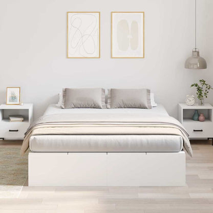 vidaXL Storage Bed Frame with Door White 150 x 200 cm Engineered Wood 4