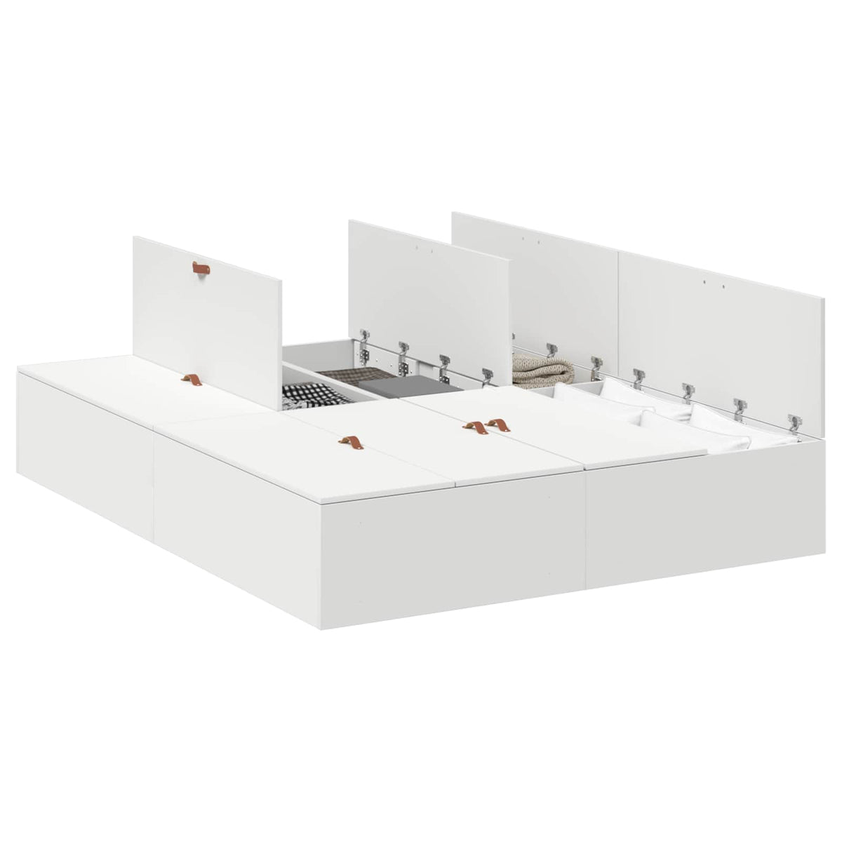vidaXL Storage Bed Frame with Door White 150 x 200 cm Engineered Wood 2