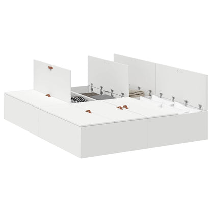 vidaXL Storage Bed Frame with Door White 150 x 200 cm Engineered Wood 2