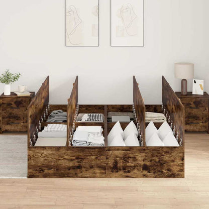 vidaXL Storage Bed Frame Smoked Oak 150 x 200 cm Engineered Wood 3