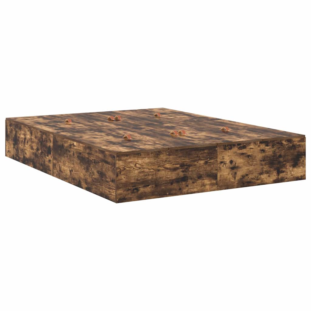 vidaXL Storage Bed Frame Smoked Oak 150 x 200 cm Engineered Wood 5