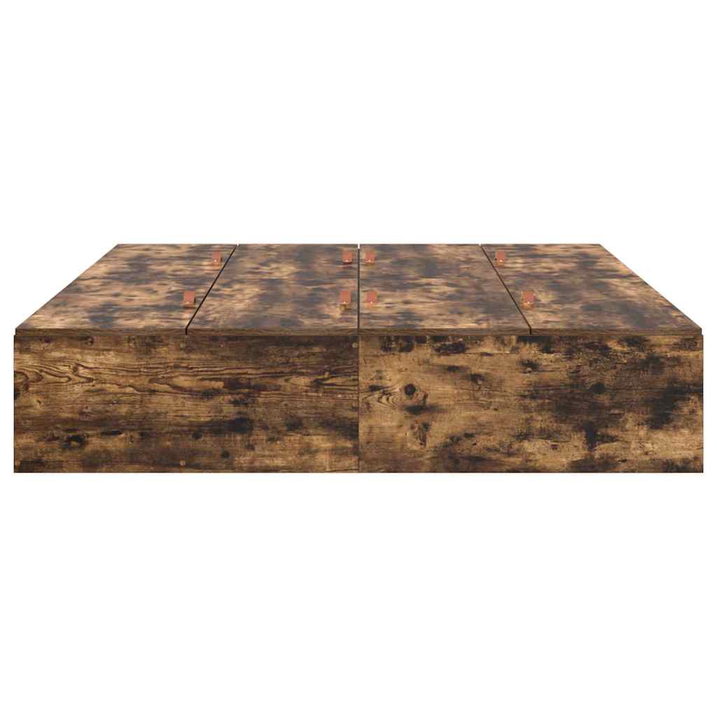 vidaXL Storage Bed Frame Smoked Oak 150 x 200 cm Engineered Wood 6