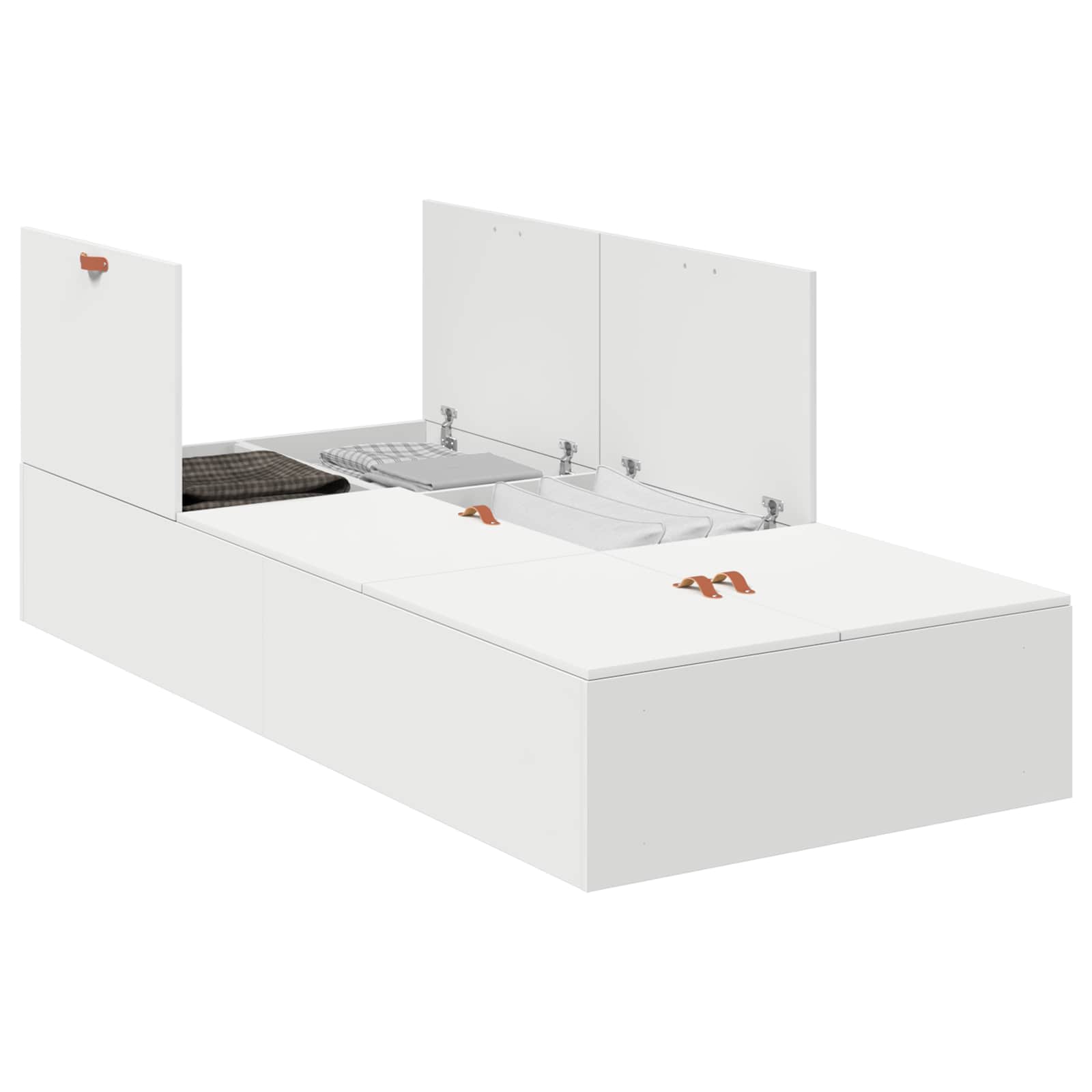 vidaXL Storage Bed Frame with Door White 90 x 190 cm Engineered Wood 2