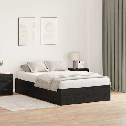 vidaXL Storage Bed Frame Black Oak 120 x 190 cm Engineered Wood 1