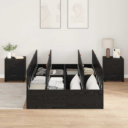 vidaXL Storage Bed Frame Black Oak 120 x 190 cm Engineered Wood 3